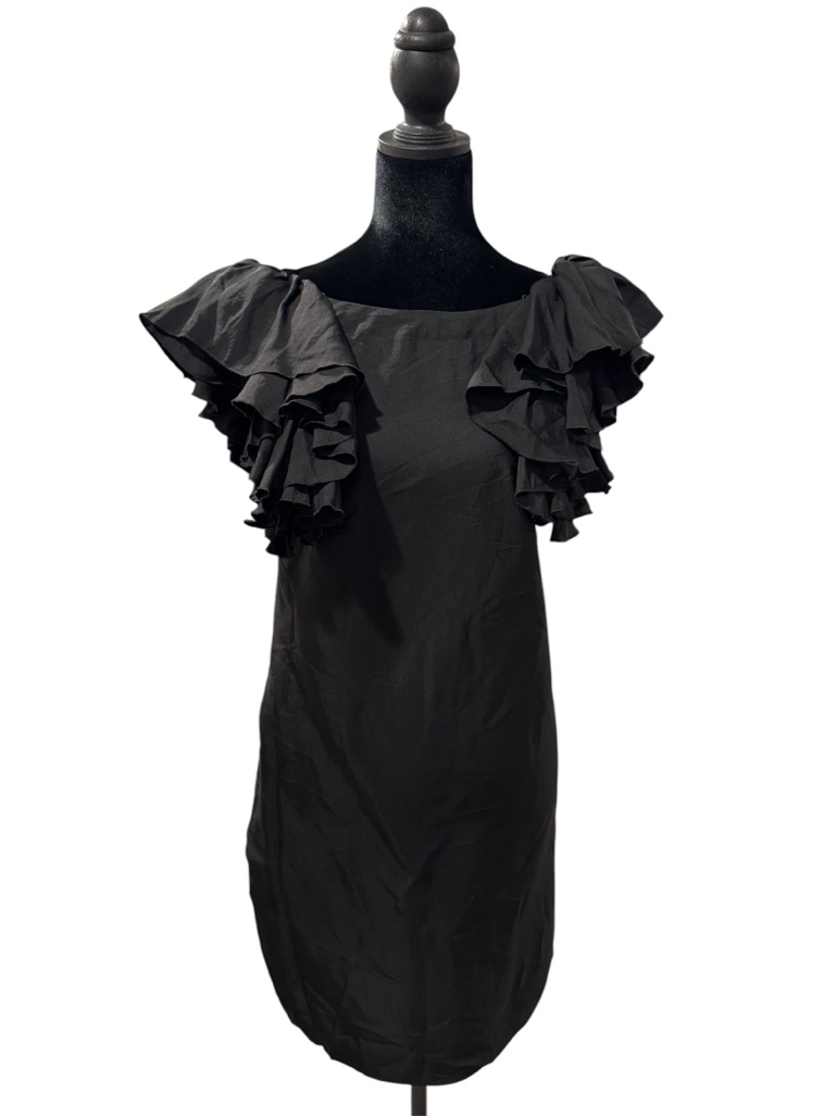 See By Chloe - Black Ruffle Shoulder Dress - Size 4